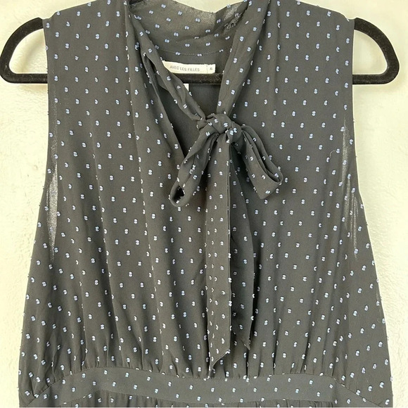 Avec Les Filles High Low Dress Black Sleeveless Bow Neck Size XL - Picture 9 of 9